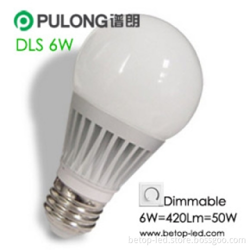 380lm E26 Dimmable Wider Angle 6W LED Bulb Lamp